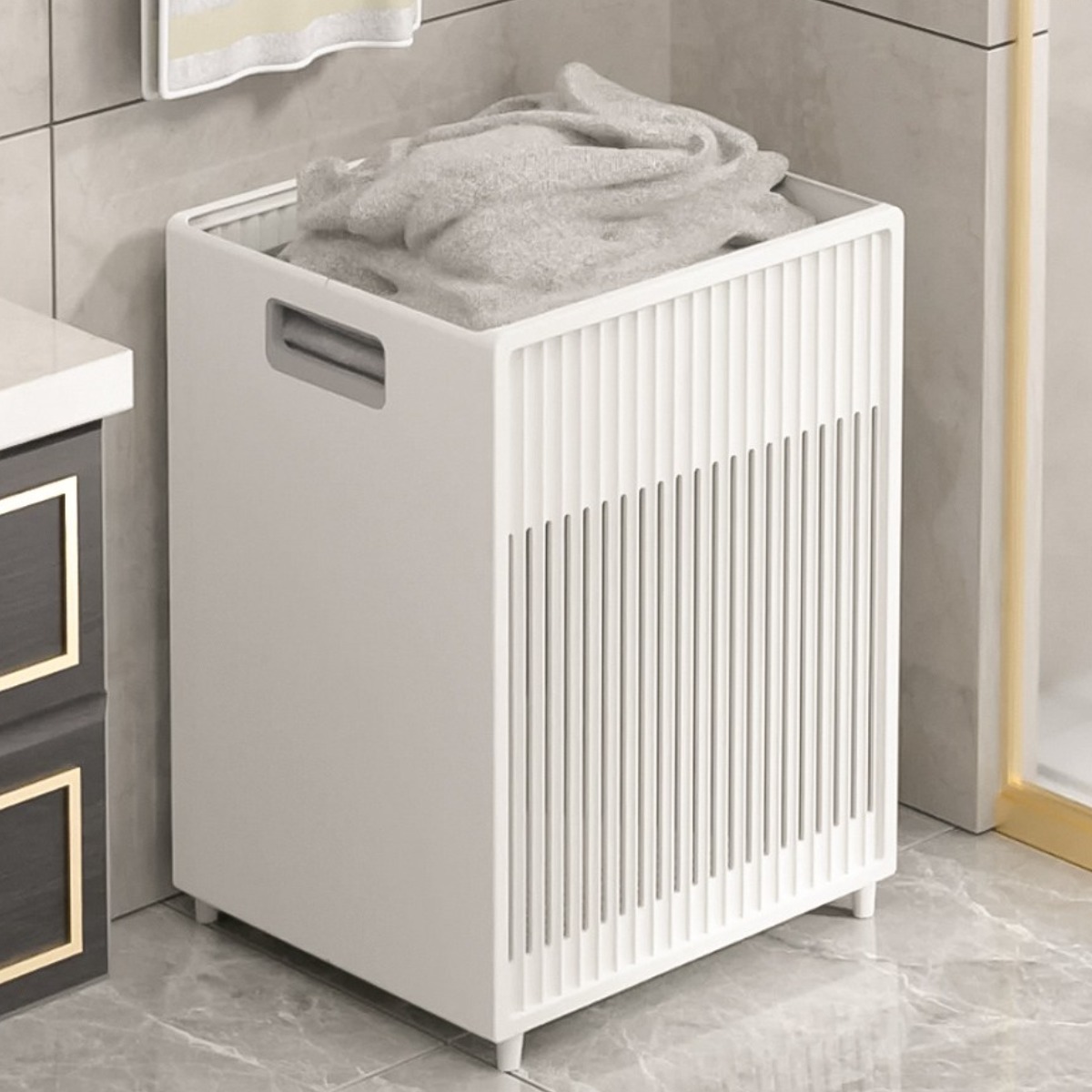 엠컴퍼니 대용량 접이식 빨래 바구니 욕실 런드리 햄퍼 틈새 빨래통 세탁 보관함 대형 세탁물 바스켓 슬림형 다용도 이동식 빨래함 [MODEL : tjdk - 9S645641] 19,800원