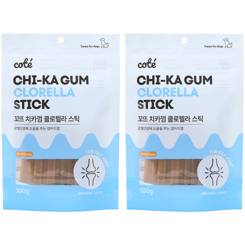 꼬뜨 강아지 치카껌 스틱, 클로렐라, 100g, 2개 9,900원