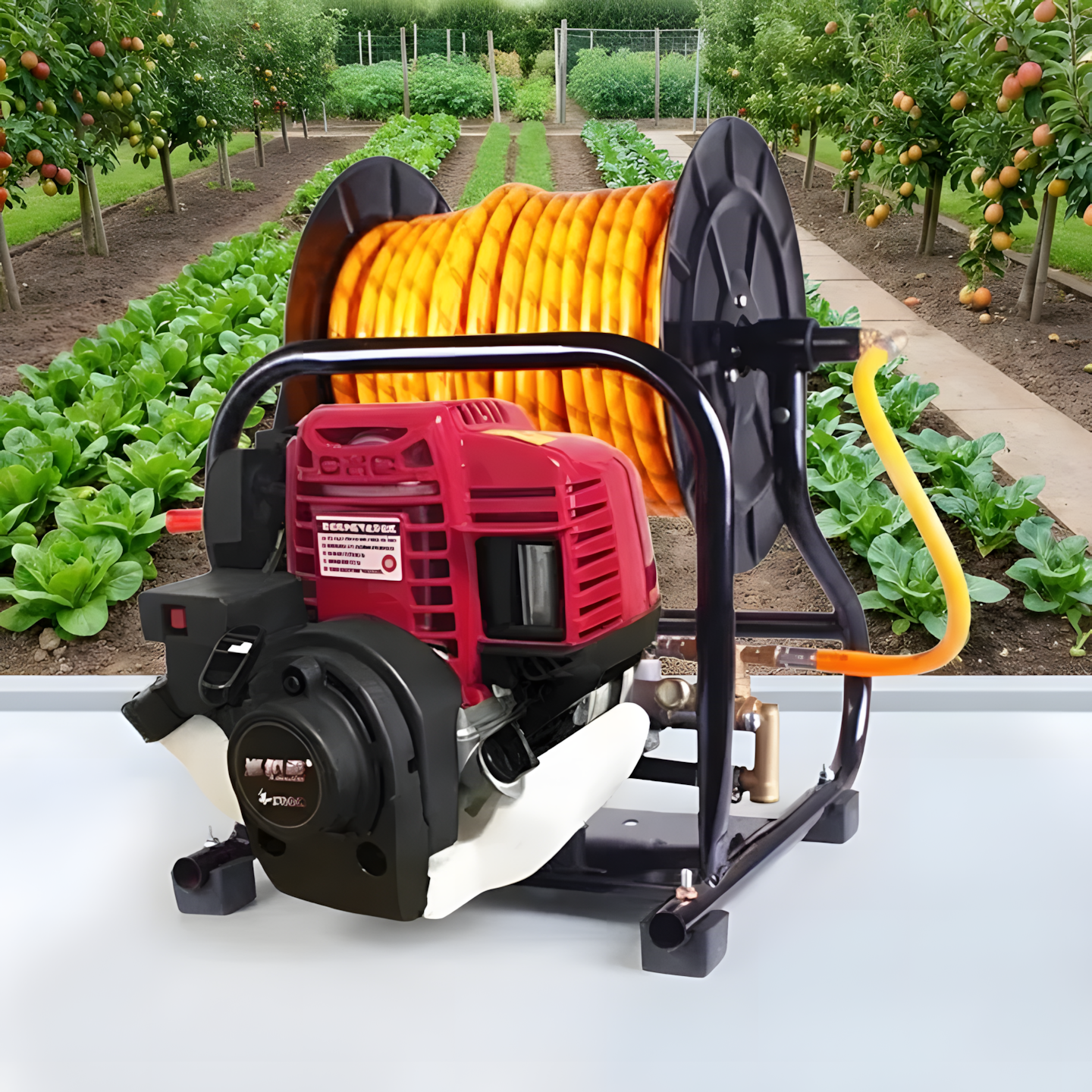 쇼넷 엔진분무기 호스릴 세트 동력 분무기 농업 방역 살포기, 레드, 50m 249,000원