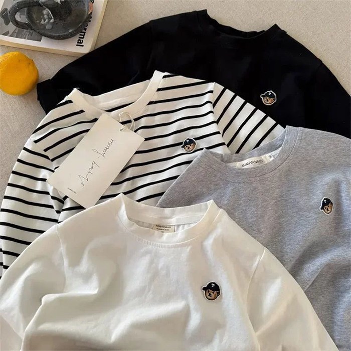 뽀뽀뽀 아동복 미니베어 순면 기본티 1+1 긴팔티 남아 키즈 아동 어린이 봄 가을 이너 무지 티셔츠 21,900원