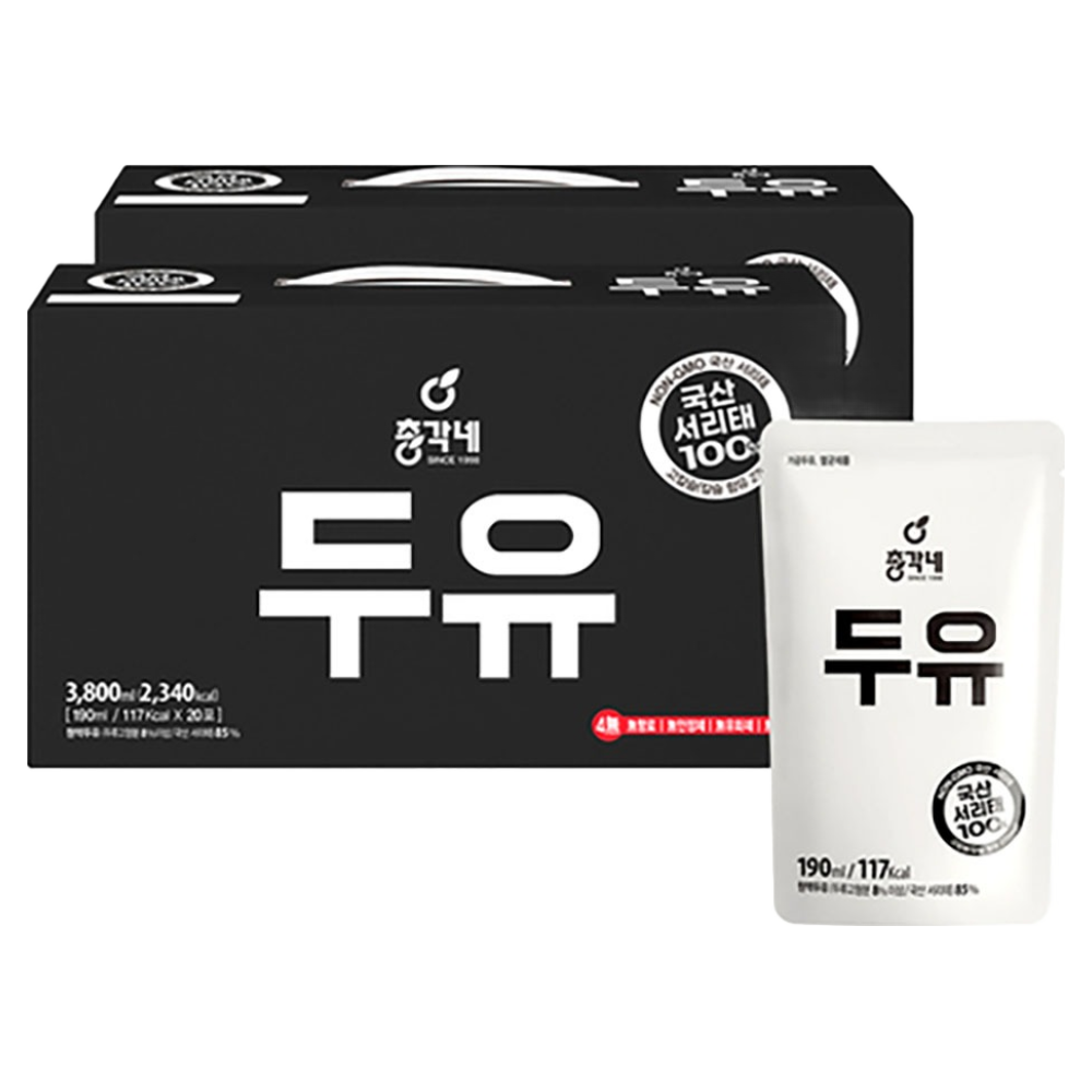 총각네 국산 서리태 담백한 두유, 190ml, 40개 47,800원