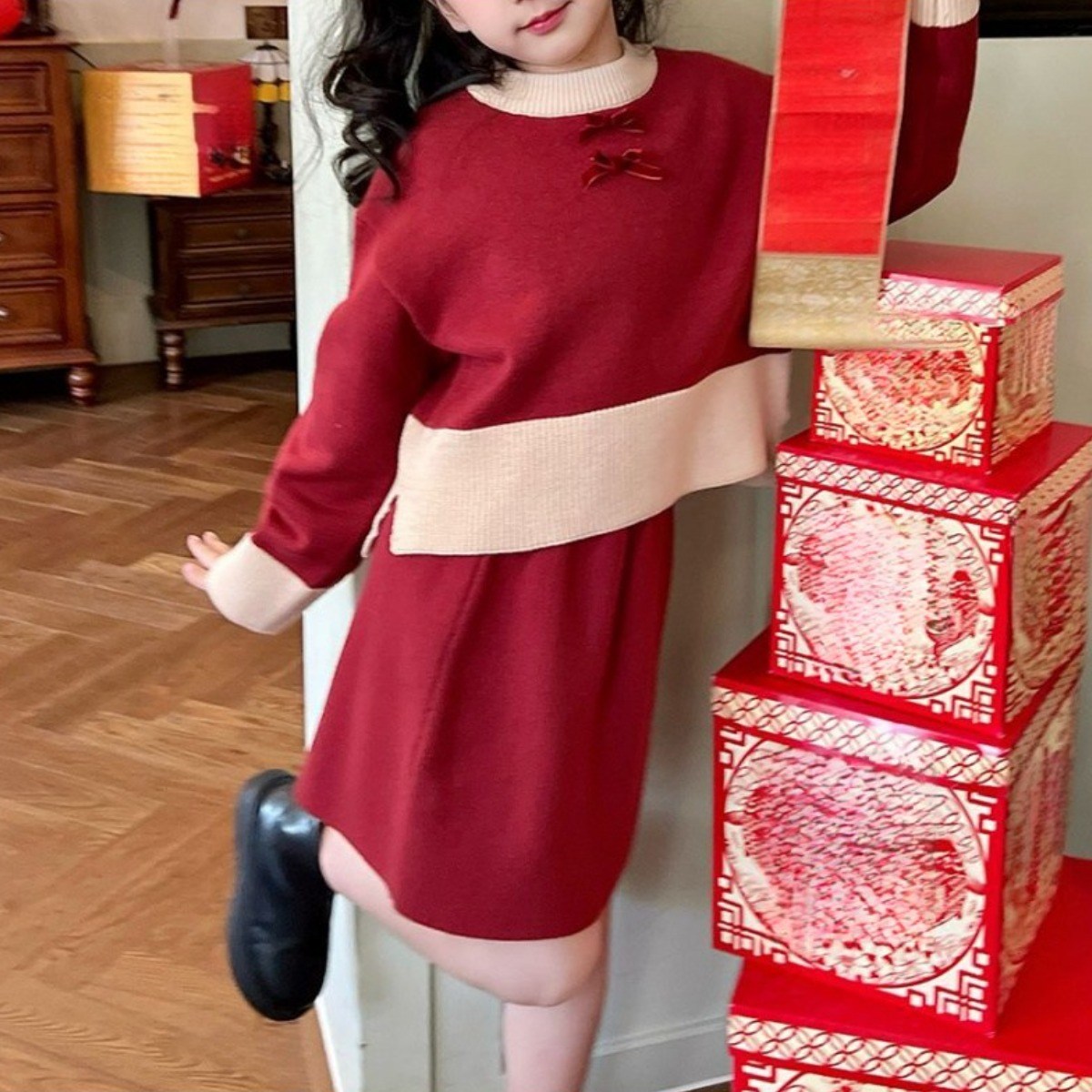 해피유통어린이 겨울 패셔너블 니트 + 스커트 세트 귀여운 디자인14세 이상XG03 35,180원