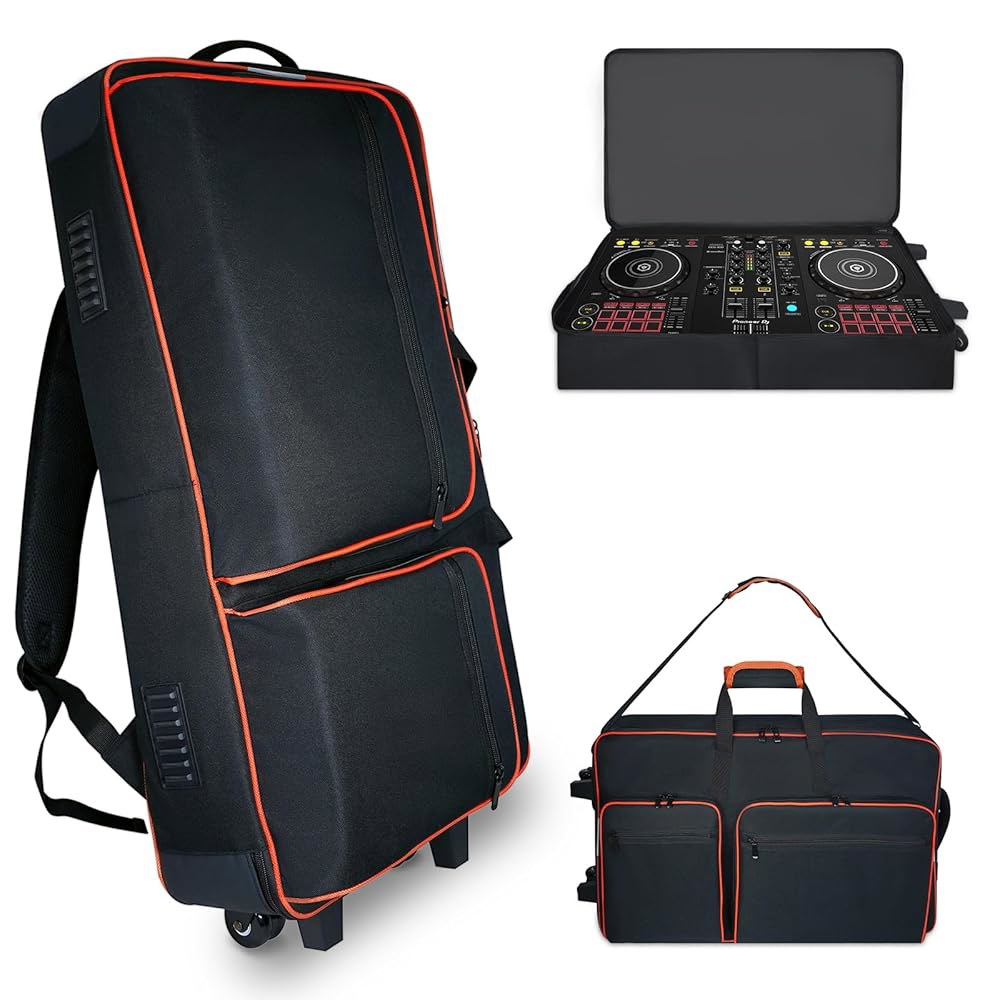 DDJ XDJ-RR /RX /FLX10 /1000 /FLX4 /GRV6 /REV1 /REV5 /REV7용 휠이 있는 LIWSHWZ DJ 컨트롤러 케이스, 2개의 액세서리 포켓이 157,800원