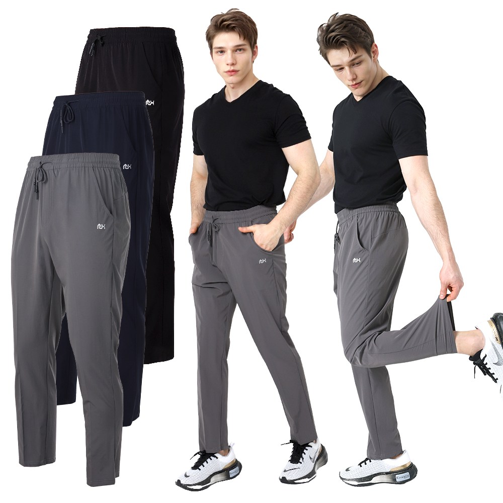 모렉스 1+1 남자 쿨 기능성 냉감 트레이닝 일자 츄리닝 바지 밴딩 팬츠 스포츠 26,800원