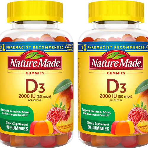 Nature Made Vitamin D3 네이처 메이드 비타민 2000IU(50mcg) 스트로베리 피치 앤 망고 90구미 2팩 45,300원