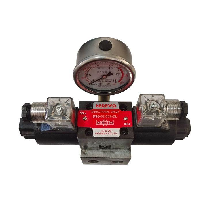 유압 솔레노이드 밸브 압력계 산업용 컨트롤  220V 단일 전자밸브 세트 스위치포함 151,700원