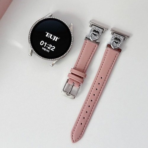 이유지 갤럭시 워치 8 7 6 5 4 하트 가죽 밴드 큐빅 스트랩 여성용 프로 액티브 클래식 FE, 화이트 26,900원