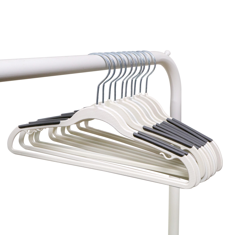 화이트래빗 디자인 논슬립 옷걸이, 스마트 화이트 + 그레이(어깨패드) 7,410원