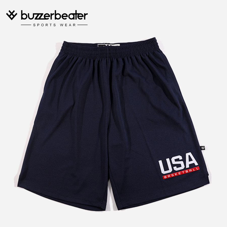[버저비터] 농구 바지 쇼츠 팬츠 USA TEXT 네이비 반바지 30,000원