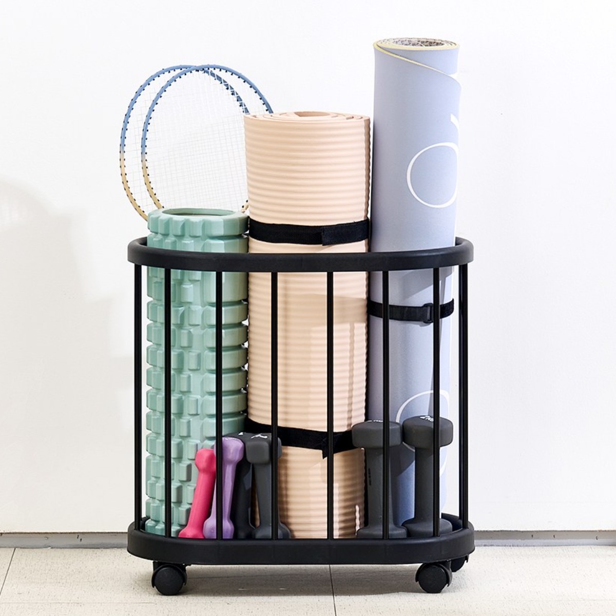 렉스퀸 이동식 운동기구 보관함, 1개, 올블랙 16,000원