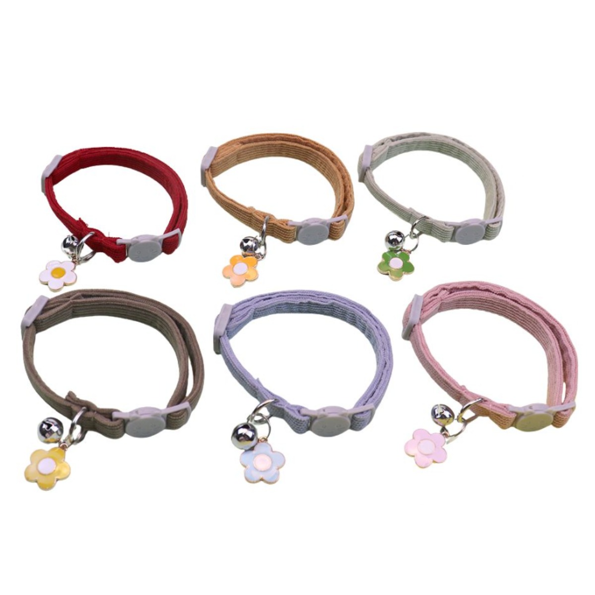 나나봉봉 (1+1) 코듀로이 고양이 포인트 목걸이 강아지 꽃팬던트 방울 목걸이 13,900원