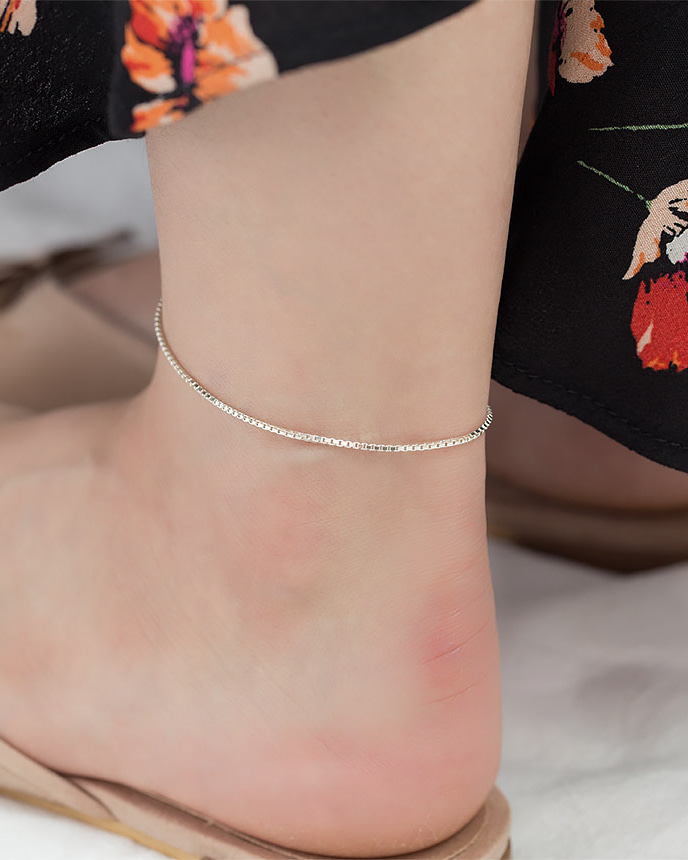 모두디자이너 실버925 베이직 차르르 슬림 사각 체인 발찌 17 49,800원