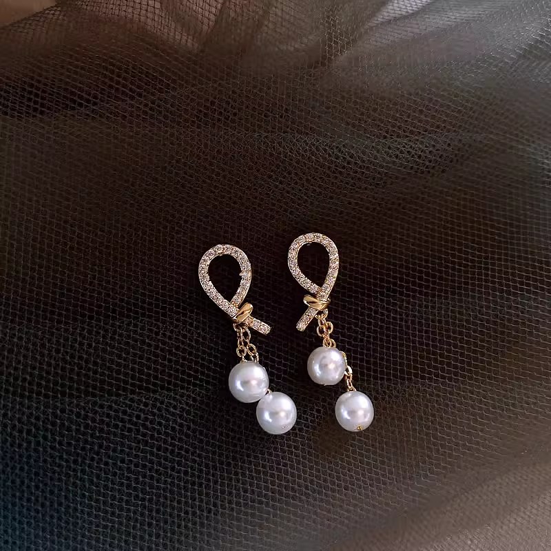 NXNA 14K 진주 귀걸이 다이아몬드 귀걸이 천연 진주 핸드메이드 다이아몬드 도금 귀걸이 예물 llq-ss009 52,540원