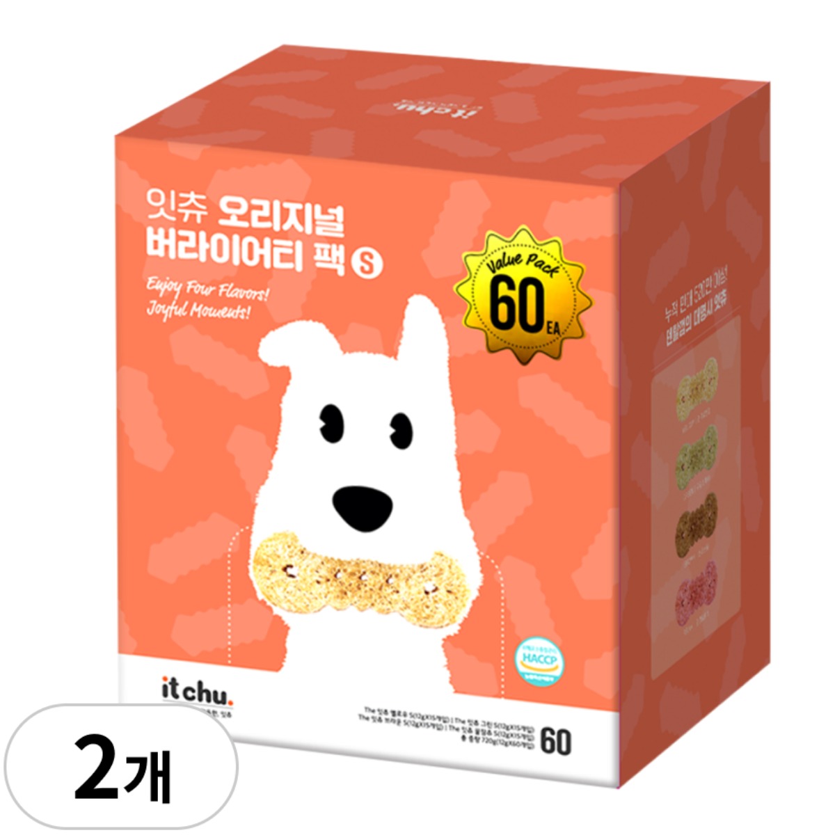 [잇츄] 오리지널 S 버라이어티팩 (60개입) 덴탈껌 4가지맛, 옐로우 + 그린 + 브라운 + 꿀잠츄, 720g, 2개 74,370원