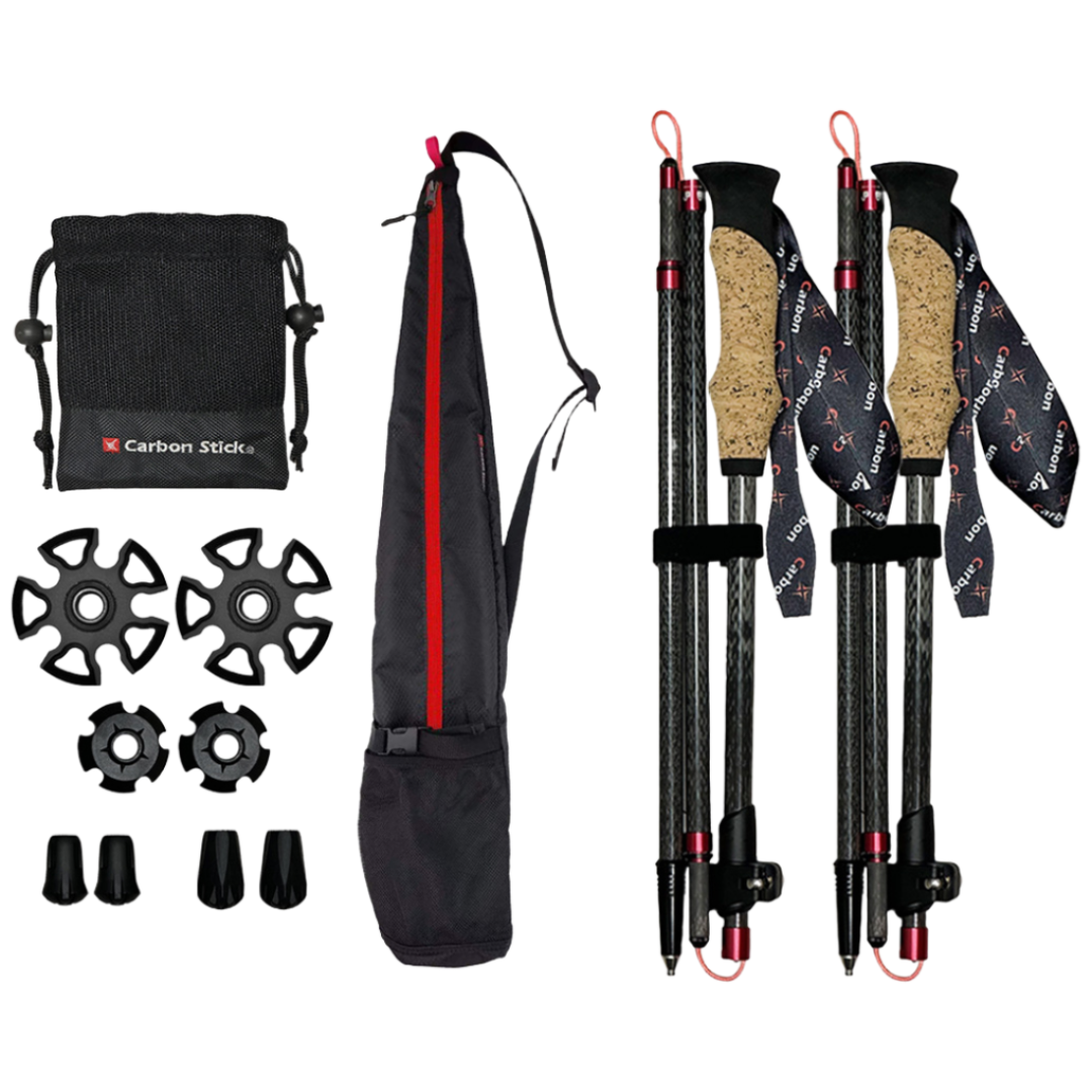 [엑스카본] MX-1 초미니 카본 등산스틱 4단 접이식 초경량 손목스트랩 2개 1세트, 1개 120,000원