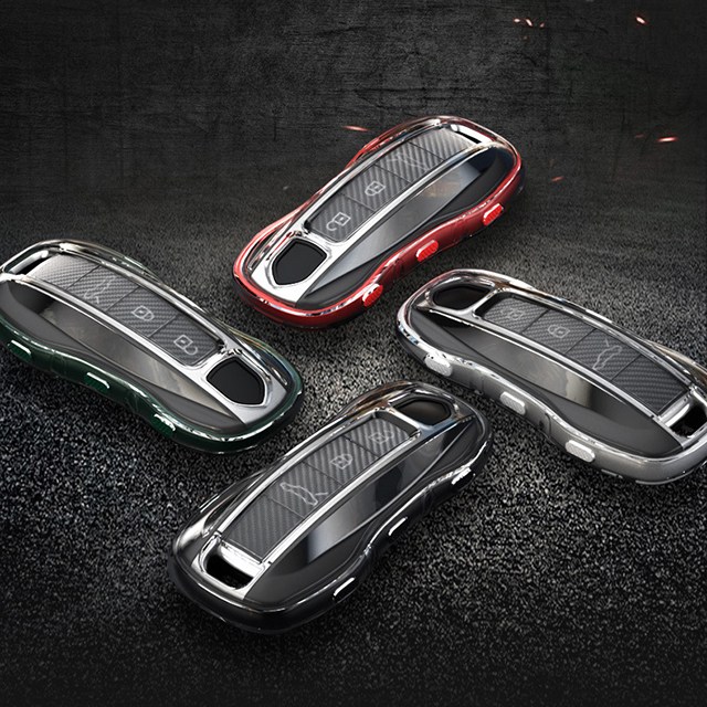 포르쉐 신형 718 911 파나메라 타이칸 마칸 카이엔 키케이스 카본 TPU 키커버 키홀더, 화이트, 단일상품 16,900원