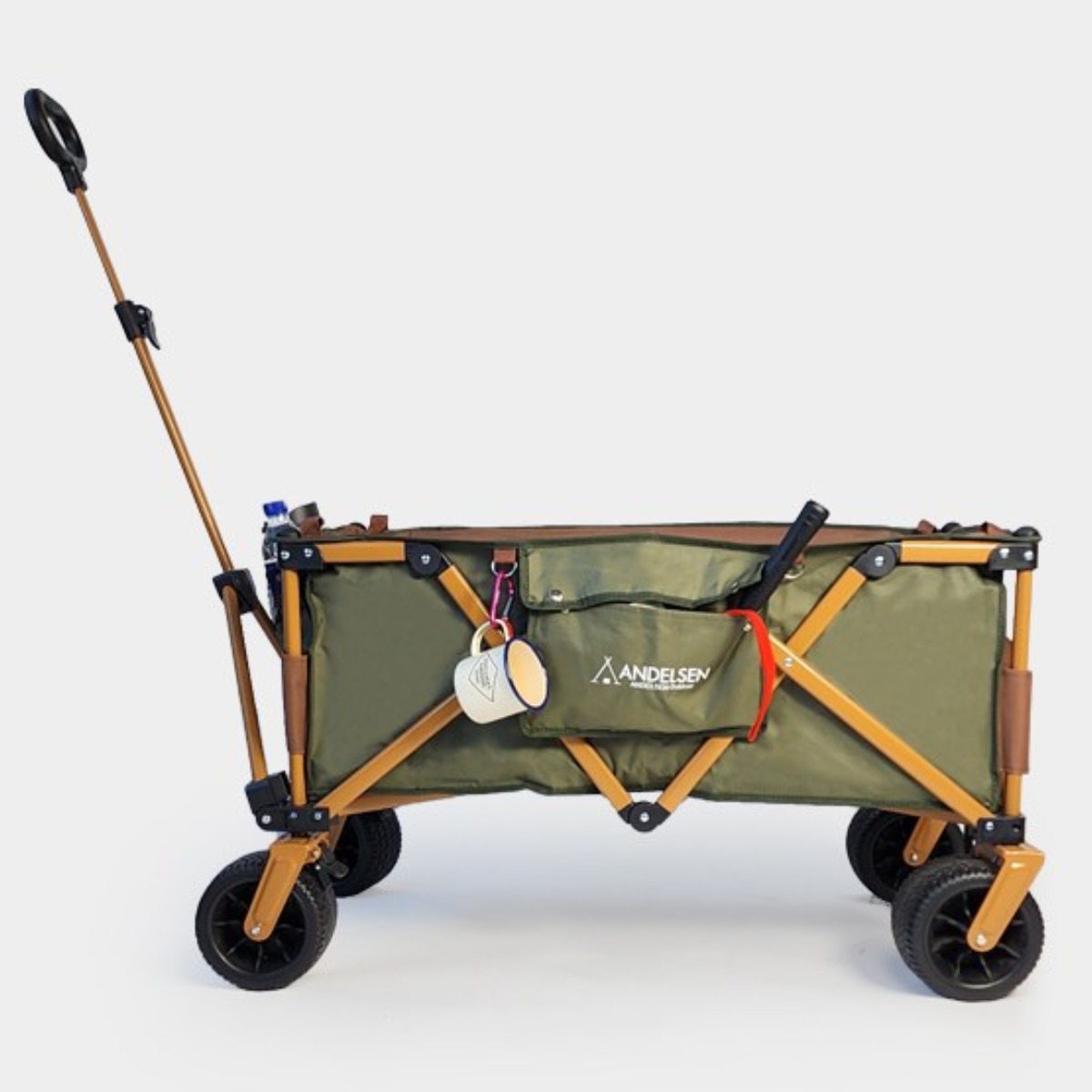 TOP1 안델센 V2 더플러스 캠핑웨건 (3컬러, 광폭타이어 분리세척 ,3단핸들길이조절 ,저소음 바퀴,컴팩트한 디자인), 1개, 카키 118,020원