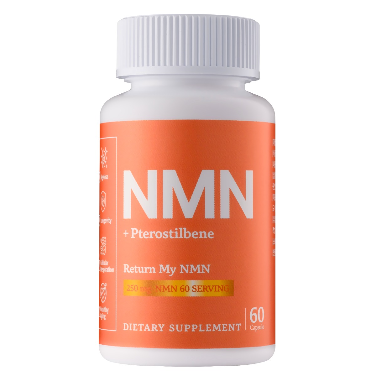 NMN & 프테로스틸벤의 완벽한 조합. 프리마베라 리턴 마이 NMN 250mg 캡슐 3+2 [60%], 5박스, 39g 191,610원
