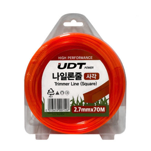 UDT 예초기 악세사리 2.7mm - 70M 사각형 나일론줄, 1개 10,500원