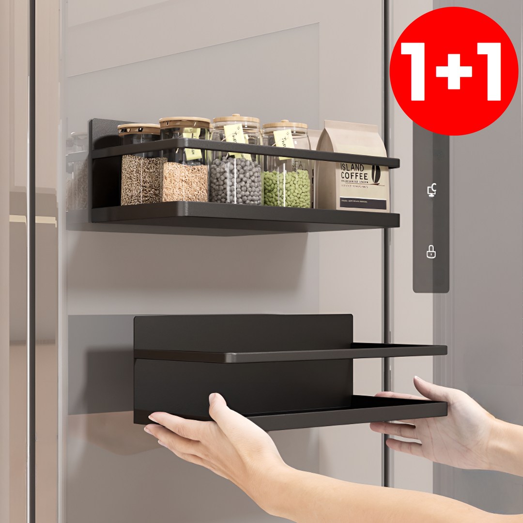 주방센스 모아르 냉장고 EZ 자석 수납 틈새 선반 부착형 철제 도어 1+1, 블랙 25,900원