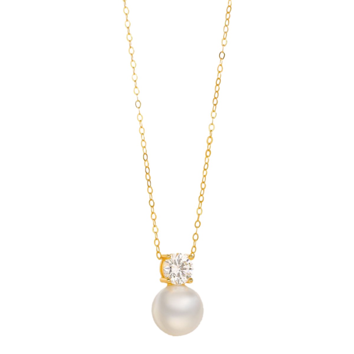 Ramlove 18K도금 진주 하객데이트 데일리 체인 진주 목걸이 모이사나이트 목걸이 14K40+5mm XSD009 96,800원