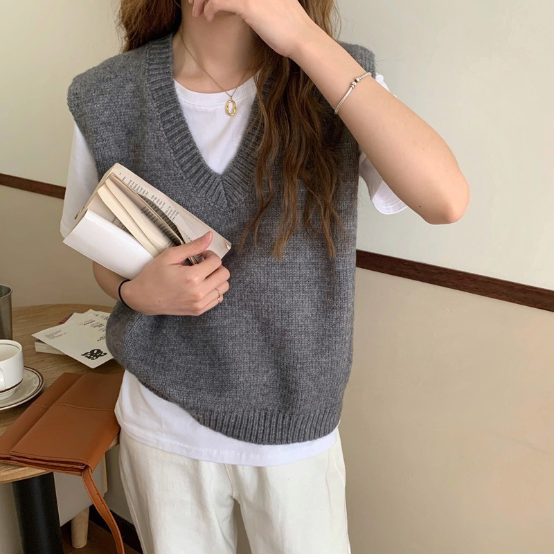 SunburstWonder 여성 추동 니트 베스트 브이넥 고급스러움 패션 16,920원