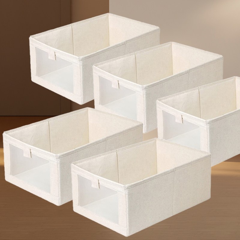 디모어 패브릭 폴딩 수납 다용도 통풍 옷 정리함, 5개, 크림화이트 18,900원