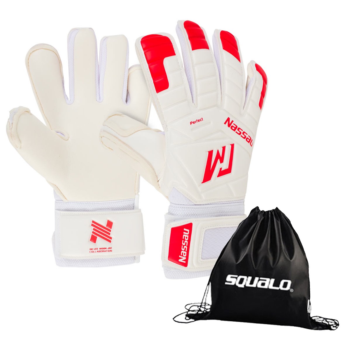 낫소 GK 이운재 퍼펙트 골키퍼 장갑 뛰어난 접착력 독일산 기가 그립라텍스 적용 스쿠알로 주머니 포함, White, 1개 49,000원
