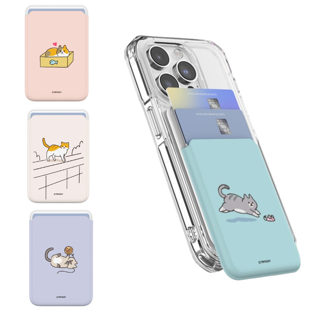 갤럭시A52S(A528) 우리집 고양이 하루 맥세이프 그립 톡거치대 슬라이드 카드지갑+투명케이스 14,900원