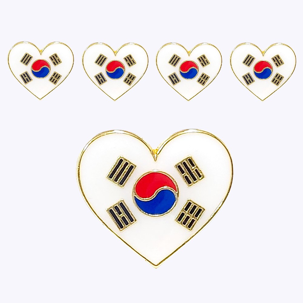 군인 뱃지 / 하트 태극기 뱃지 BG001 5P 세트 19,900원
