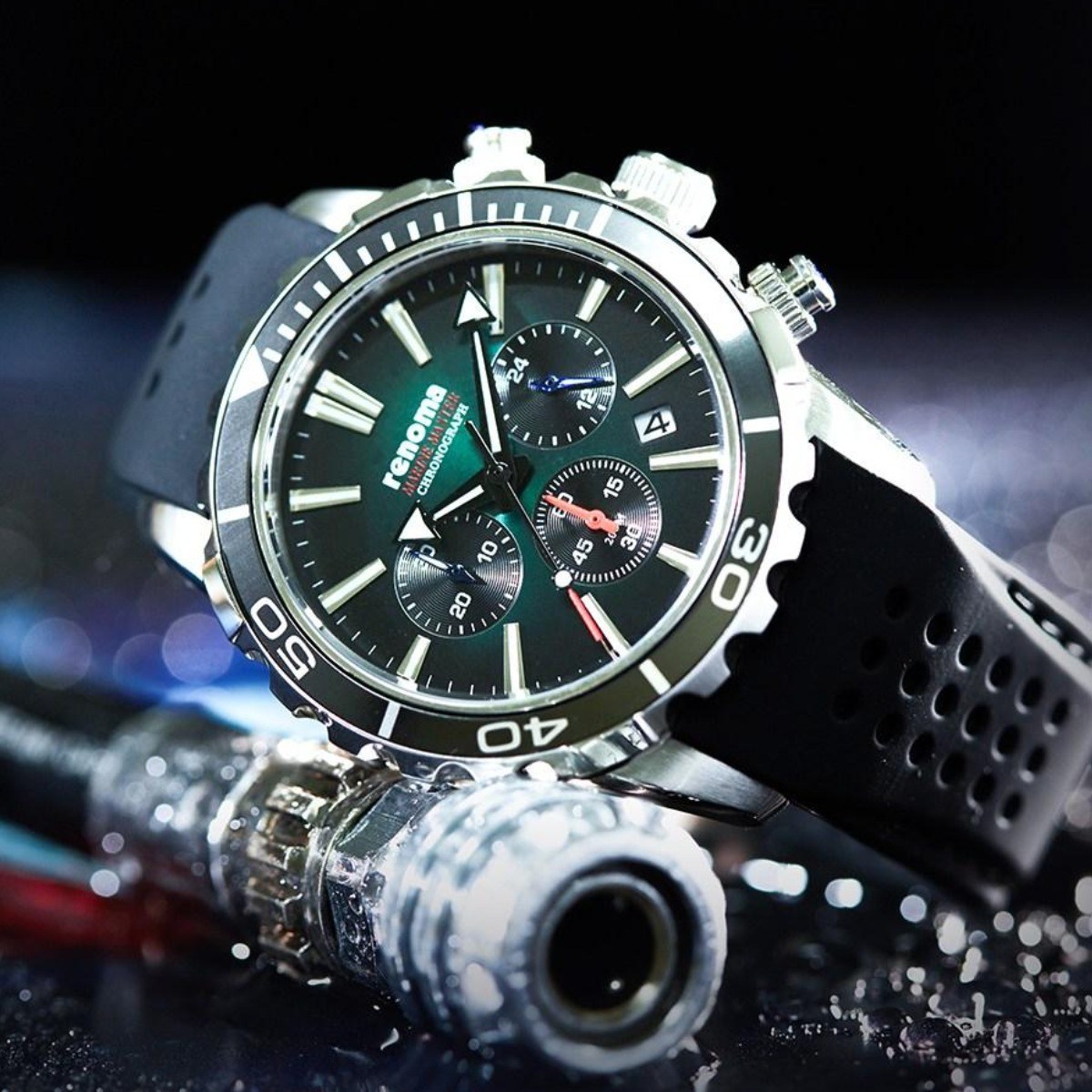 renoma 레노마 마린마스터 크로노그래프 남성 다이버 실리콘시계 RE550 89,000원