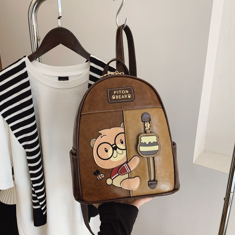 캐주얼 백팩 여행용 커플용 학생용,여성 캐릭터 곰돌이 백팩 통근 백팩 여자 백팩 69,000원