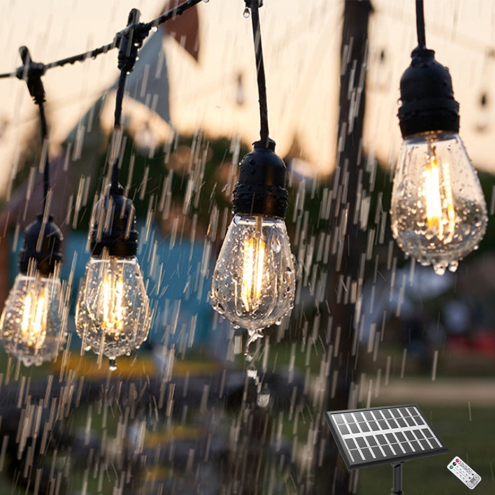 HK.sell 더 밝아진 6W 태양광 파티라이트 루프탑 야외조명 13.5m 15구, 기타색(투명캡 전구색), 1개 48,900원