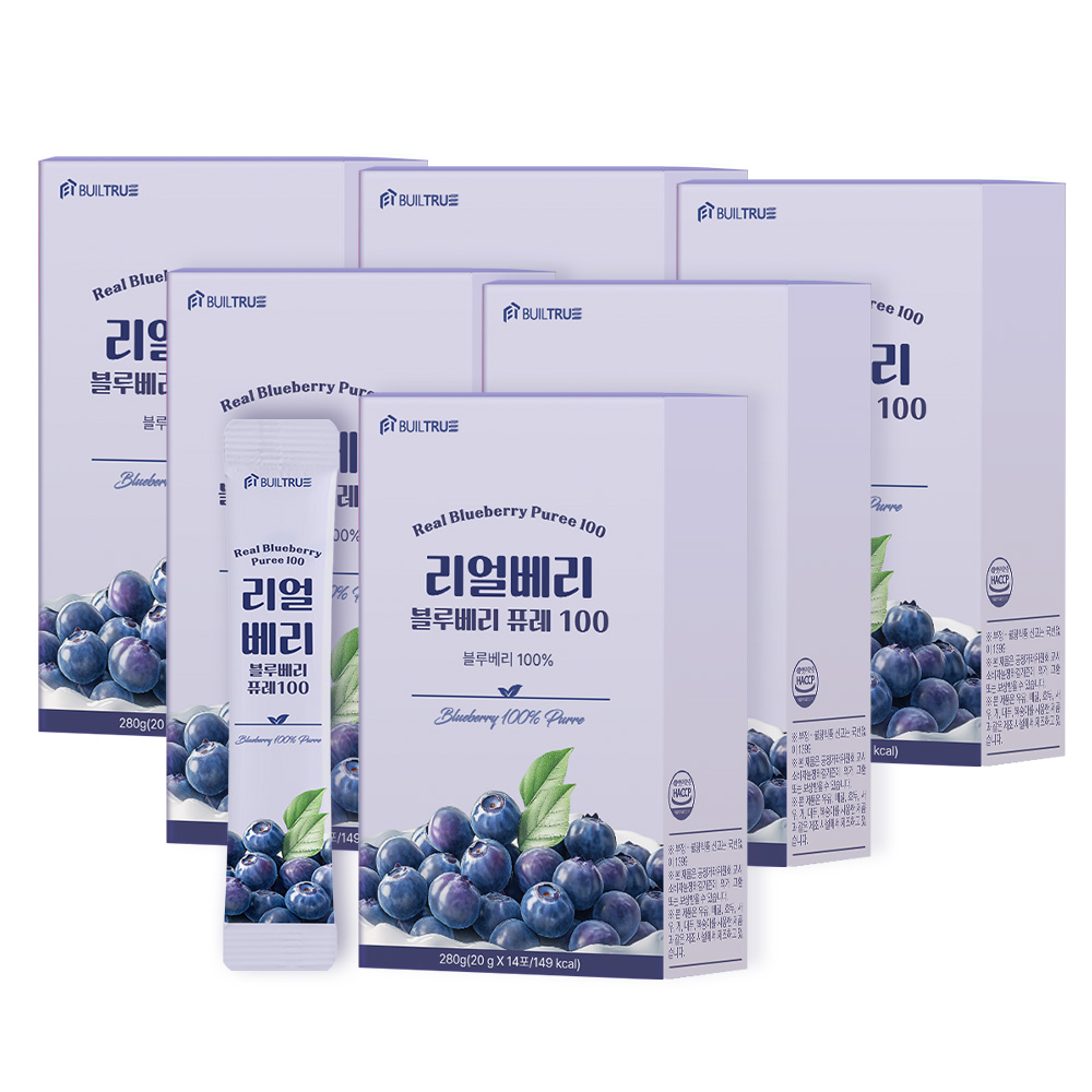 빌트루 리얼베리 블루베리 퓨레 100 스틱 즙, 84개, 20g 52,900원