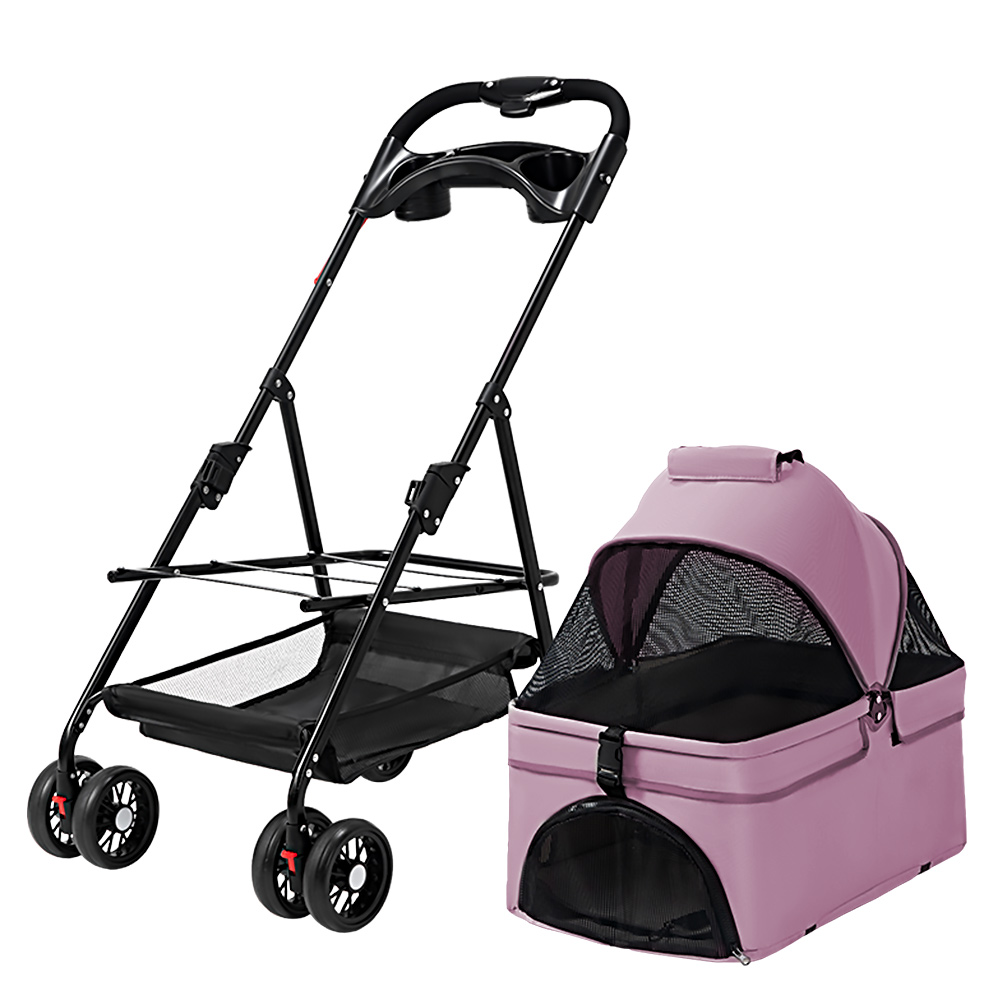 민트스쿨 반려동물 유모차 원터치 접이식 분리형, 핑크, 1개 55,900원