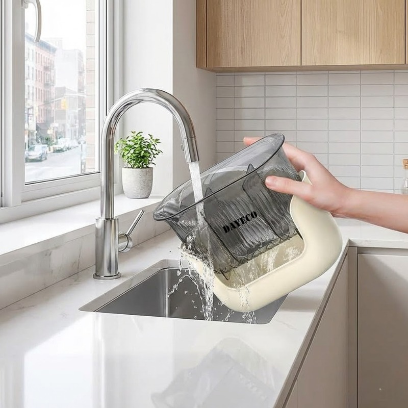 다예코 물빠짐 3구 분리형 수저통, 1개, 크림아이보리 12,800원