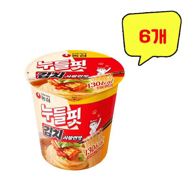농심 누들핏 김치사발면맛 37.5g, 6개 10,200원