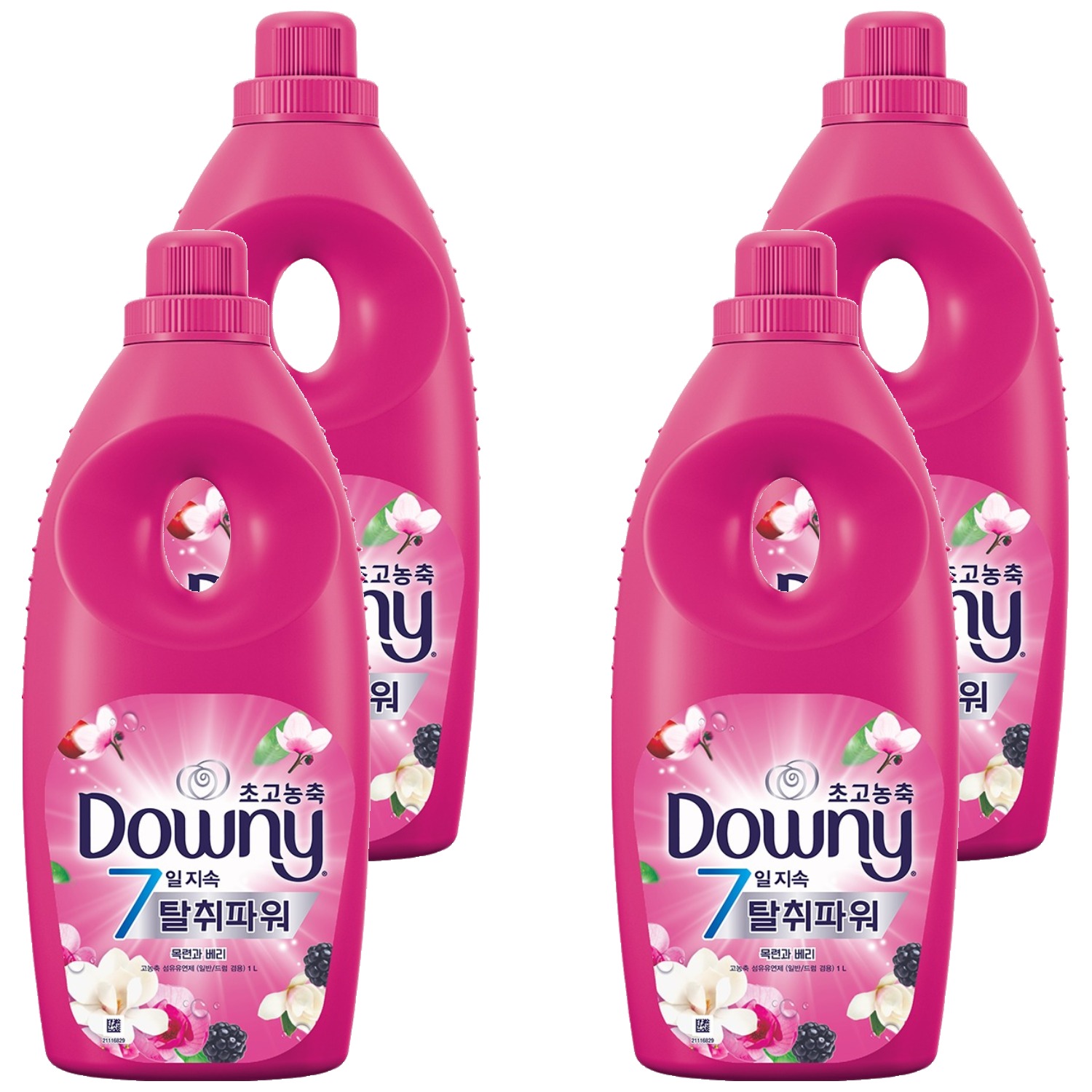 다우니 초고농축 7일지속 탈취파워 섬유유연제 목련과 베리 본품, 1L, 단일상품, 4개 28,500원