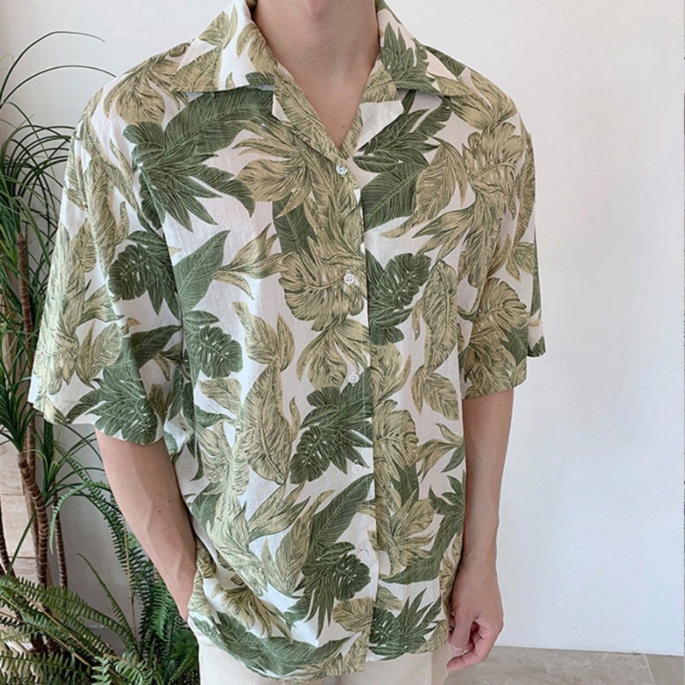 POMTOR 휴양지 커플 밴딩 셔링 원피스 하와이안 셔츠 바캉스 신혼여행 비치웨어 26,700원