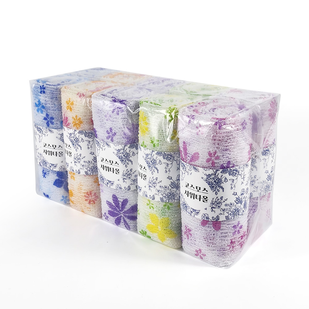 국내생산 까슬시원한 코스모스 샤워타올, 1세트, 10개입, 혼합색상 14,800원