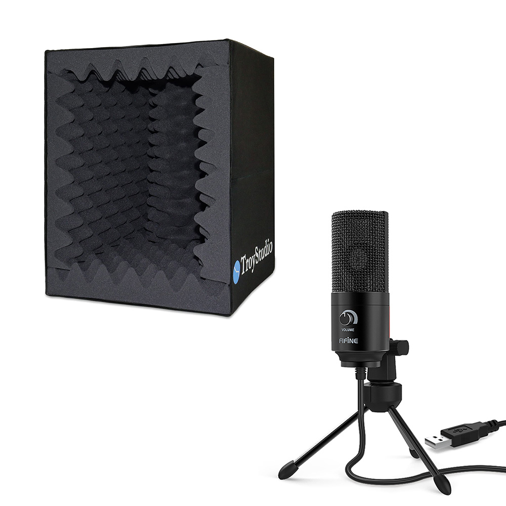 FIFINE K669B 미니 방음 부스 세트 PC USB 콘덴서 마이크 휴대용 리플렉션 필터 방음판 반향음 잡음 차단 119,500원