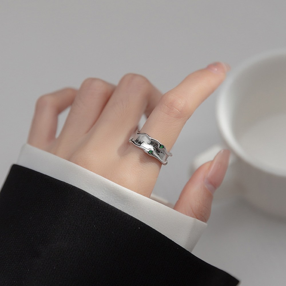 에르모사제이 R108 실버 925 어글리 볼드 큐빅 오픈 링 은반지 27,500원