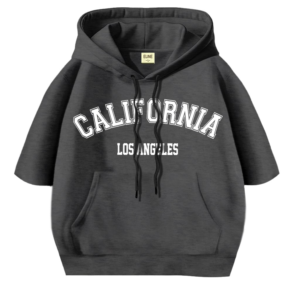 이라인 국산 반팔 오버핏 후드티 캘리포니아 빅사이즈(~2XL) 남녀공용 특양면 23,900원