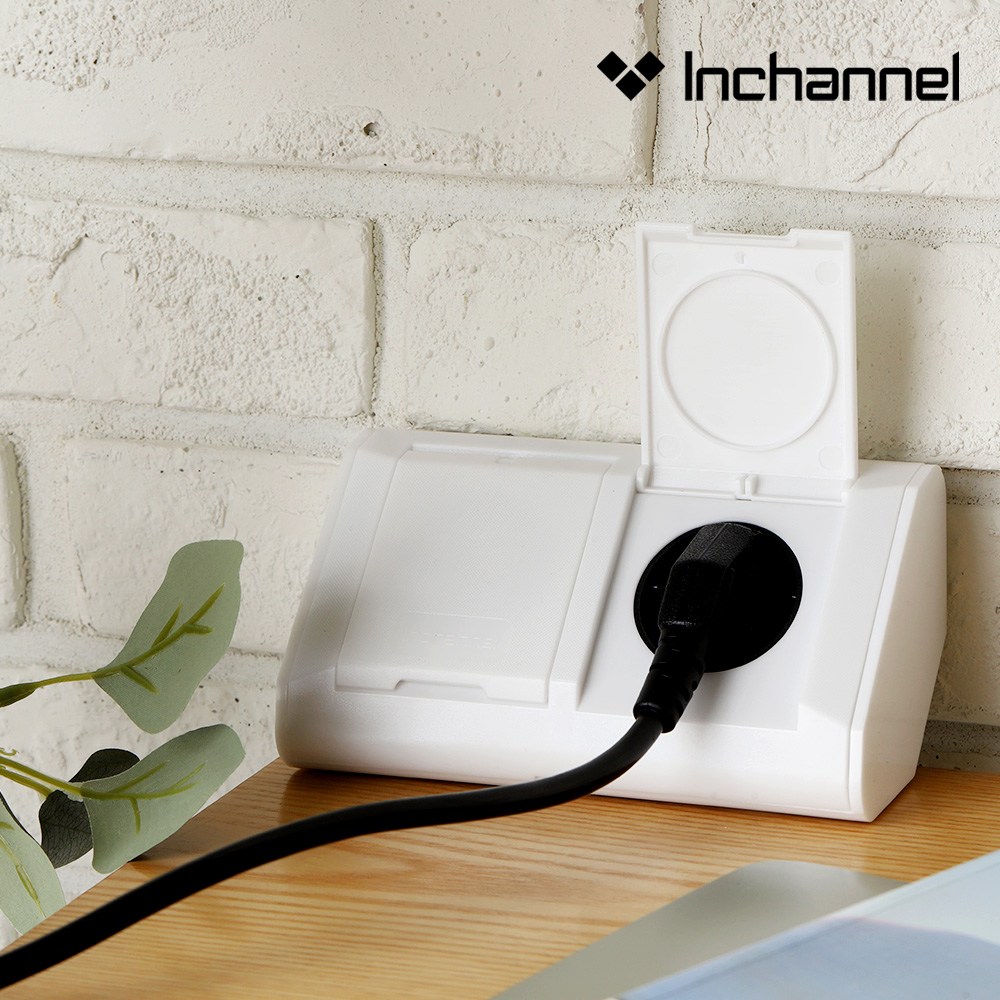 인채널 스냅 코너콘센트 2구 싱크대 욕실장 카페 책상 가구 모서리 노출 멀티탭 20,420원