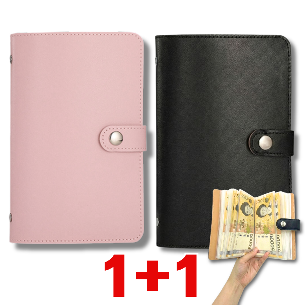 머니큐 현금 바인더 다이어리 저축 챌린지 지갑, 1+1 딸기우유+블랙, 1개 39,800원