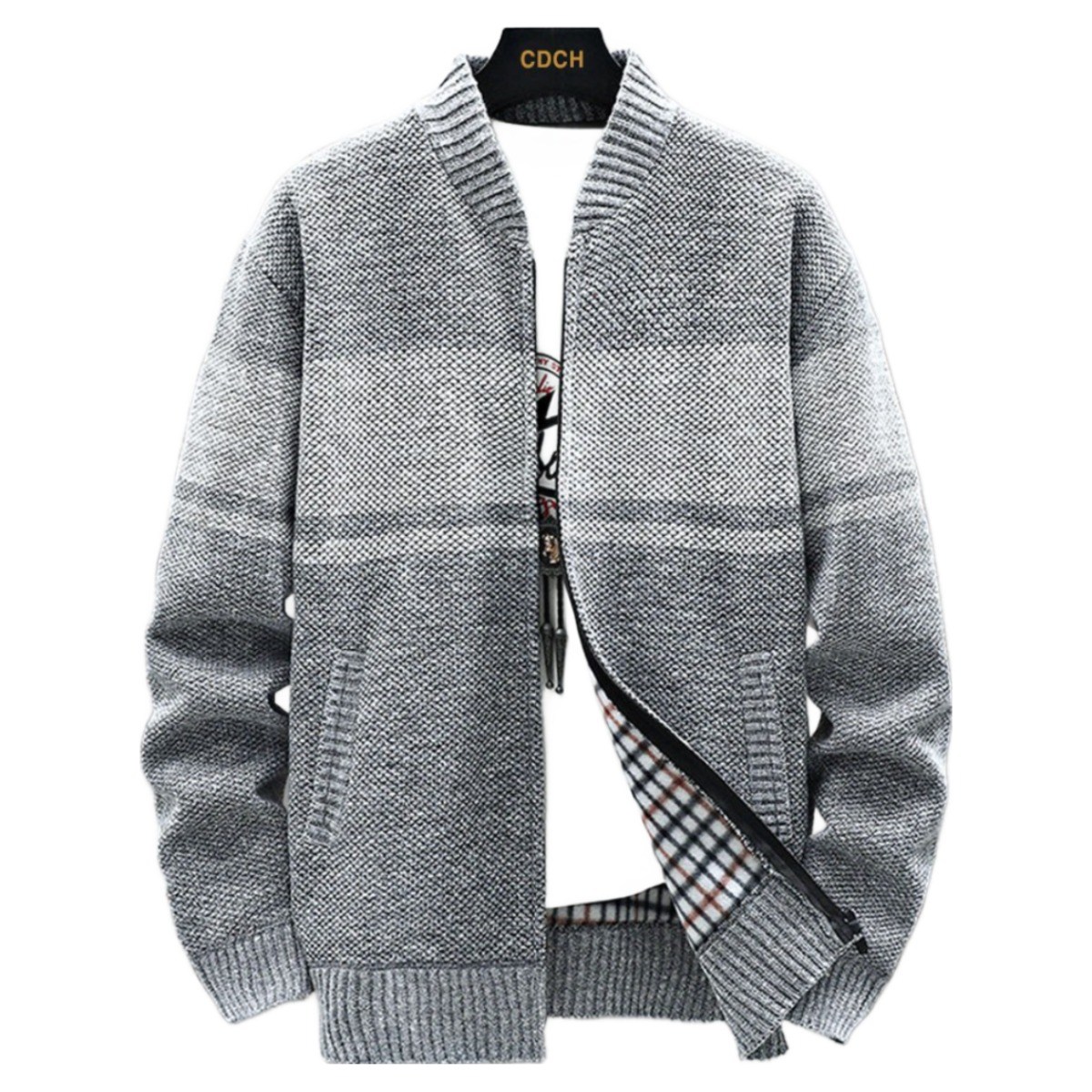코디코치 남성 기모 니트 집업 투톤 가디건 스웨터 자켓 25,900원