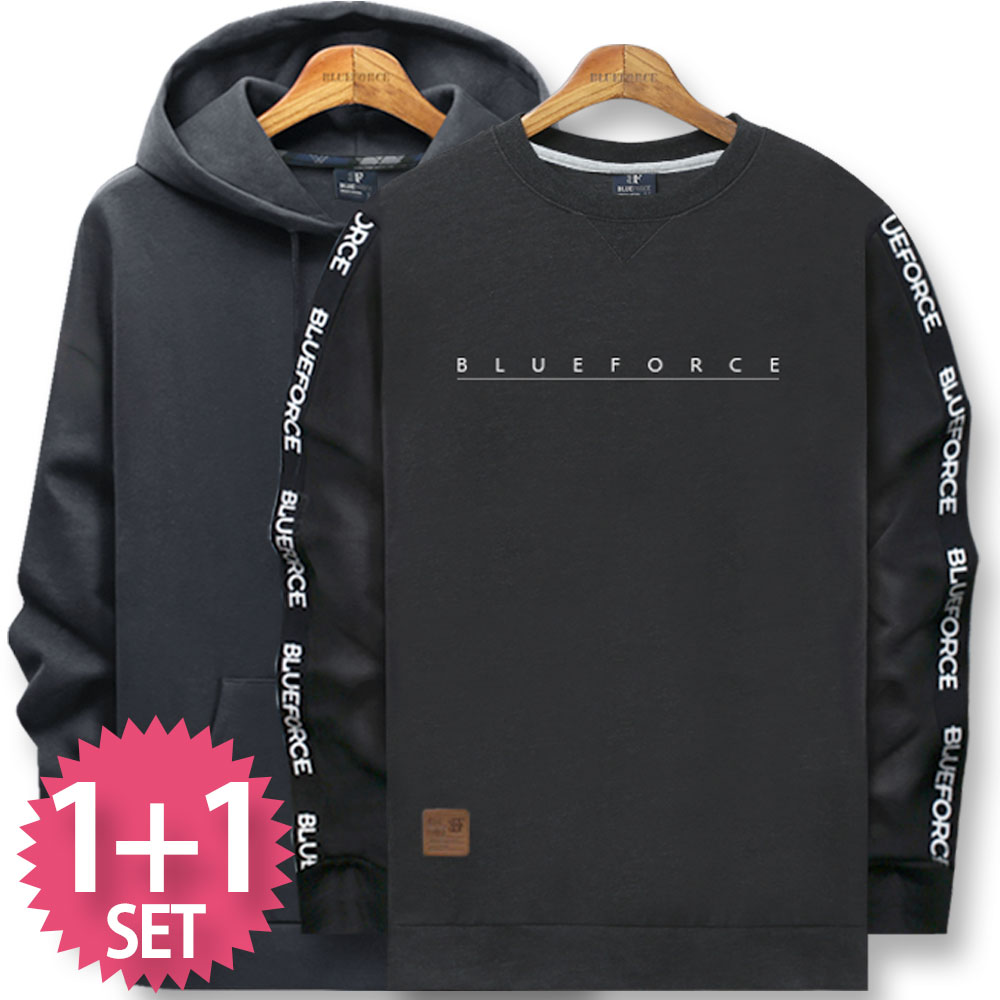 블루포스 엣티프 맨투맨 + 유레팁 후드티 [2장 묶음] 남자 긴팔 티셔츠 남성 빅사이즈 운동복 가을 단체티 커플티 츄리닝 49,400원