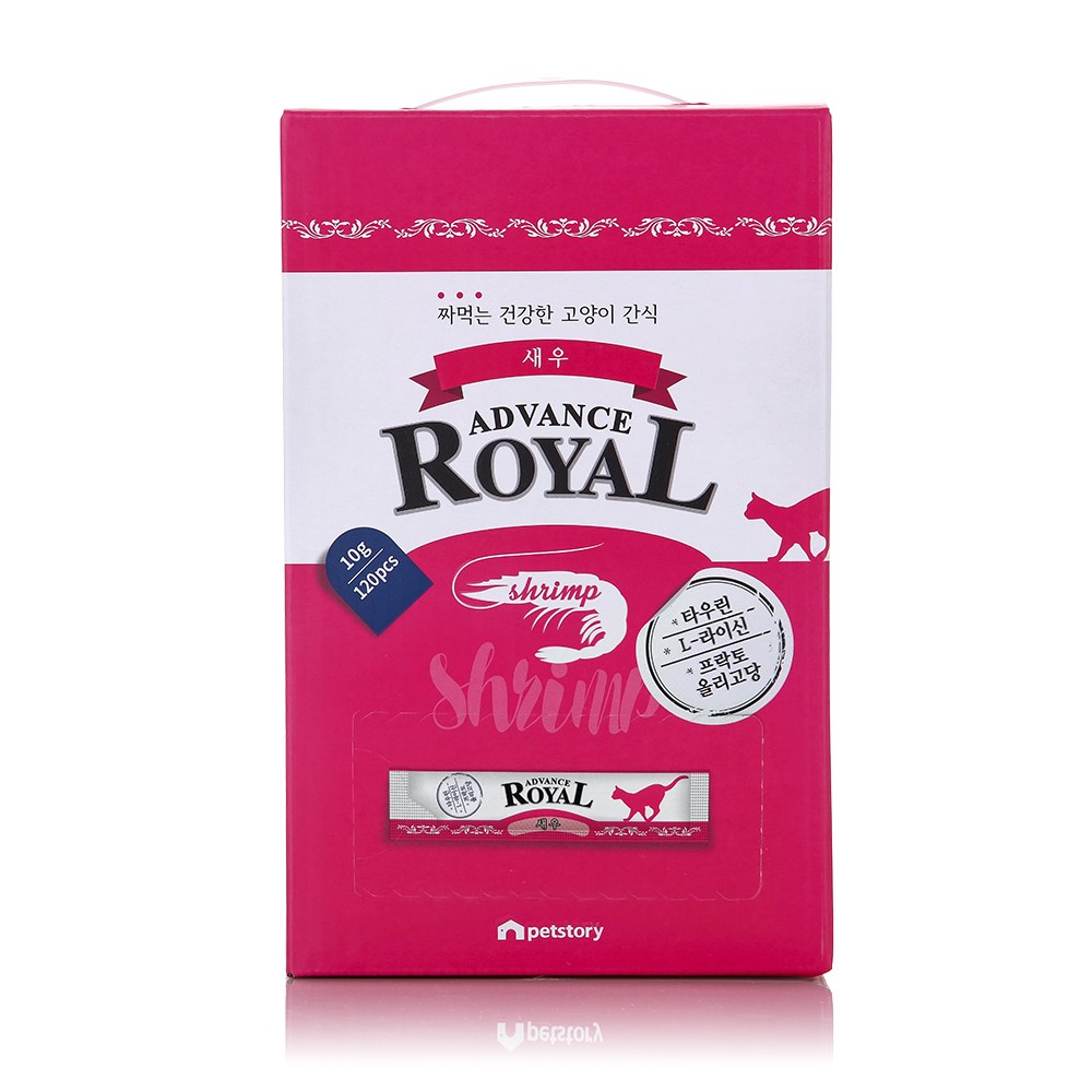 로얄 어드밴스스틱, 대용량짜먹는고양이간식, 120개, 10g, 새우 19,900원