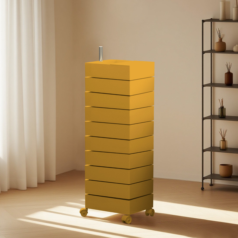 [리비니아] 무브 360도 회전 10단 이동식 트롤리 웨건 서랍수납장 틈새장 5Colors, 진저옐로우 199,000원