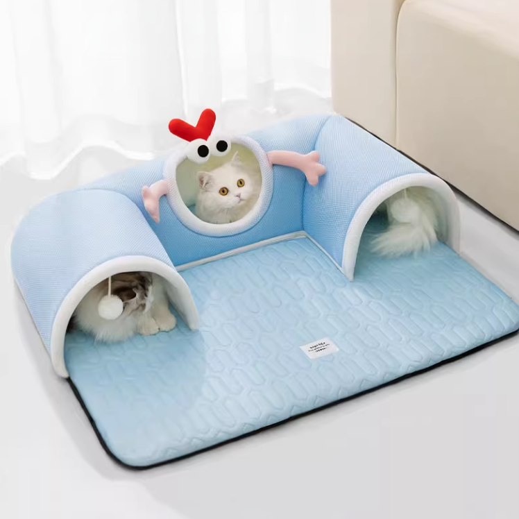 허그마이펫 고양이 숨숨집 쿨매트 라텍스 대형, 하늘색, 1세트 29,100원